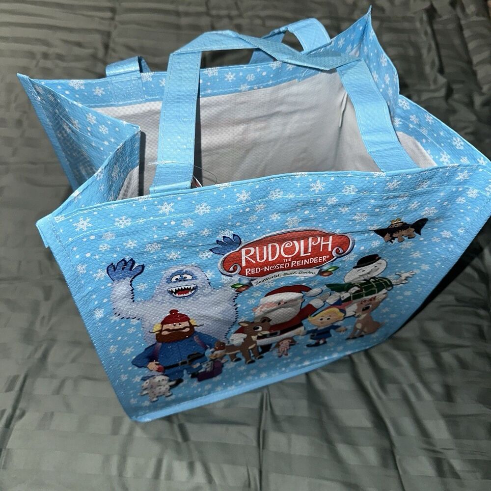 SeaWorld Busch Gardens Rudolph Red Nosed Reindeer Christmas Reusable Tote New